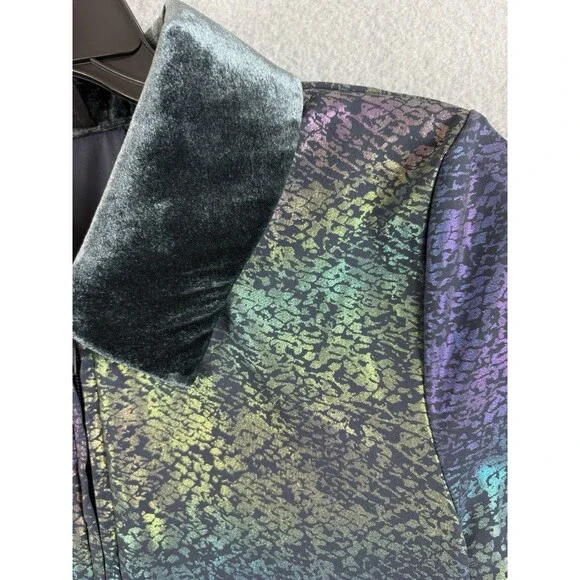 Spirithoods Iridescent Snakeskin Flare Jumpsuit Short Sleeve Collared Medium 1pc - Picture 14 of 16